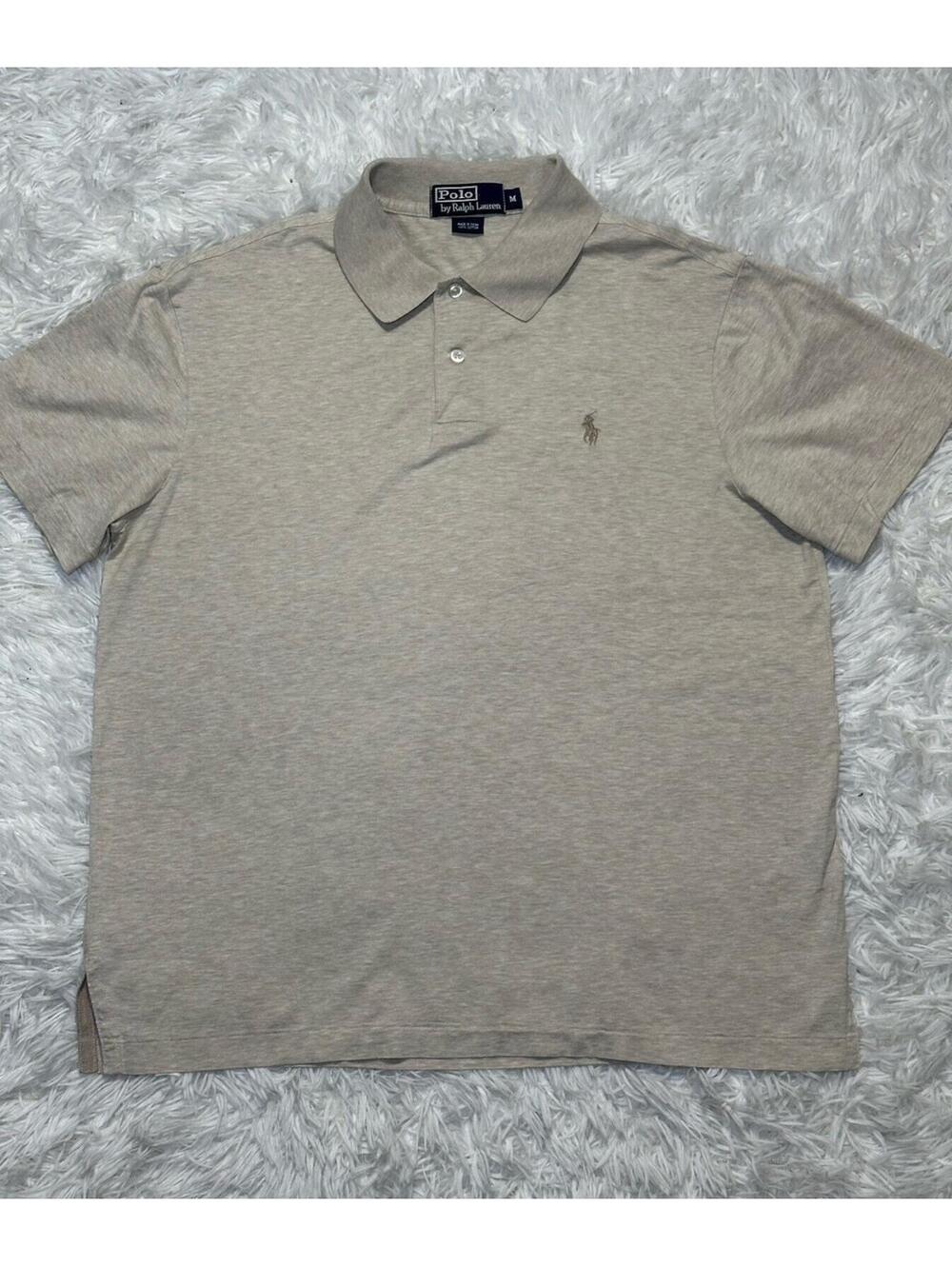 Polo Ralph Lauren Men's Size M Gray Heather Short Sleeve Pima Cotton Polo Shirt